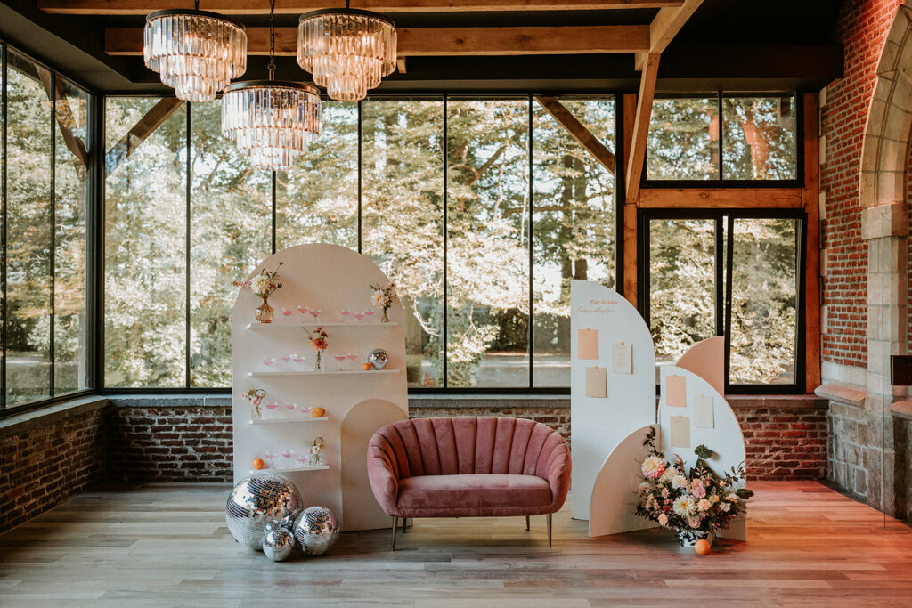 backdrop mariage boules à facette