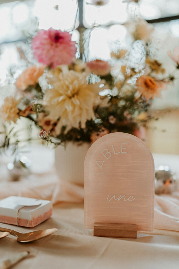 numéro de table mariage